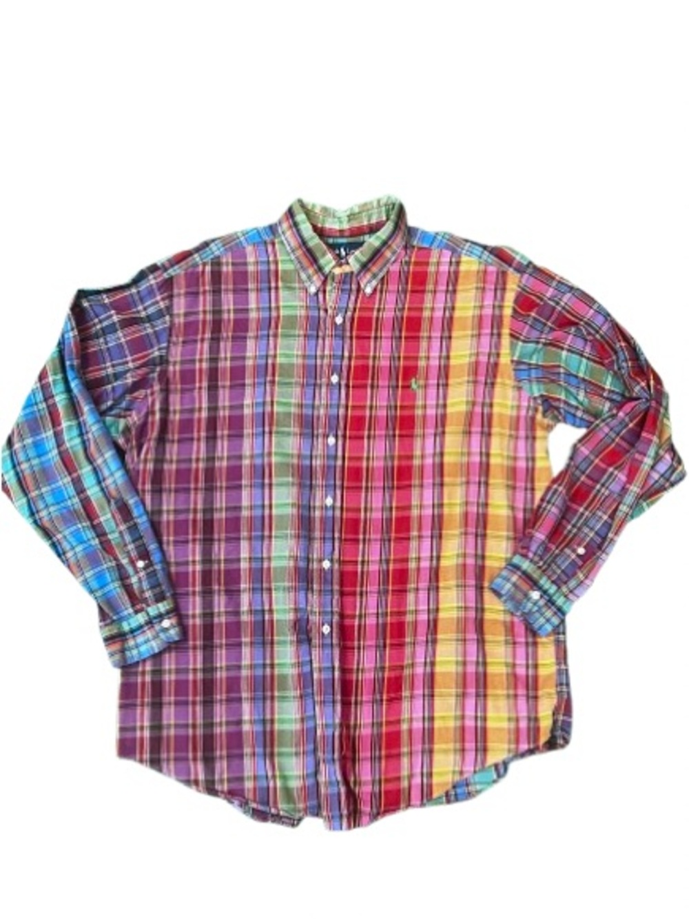 SZ XL Ralph Lauren Classic Fit Multicolor Plaid Button-Down Shirt Men’s Style
